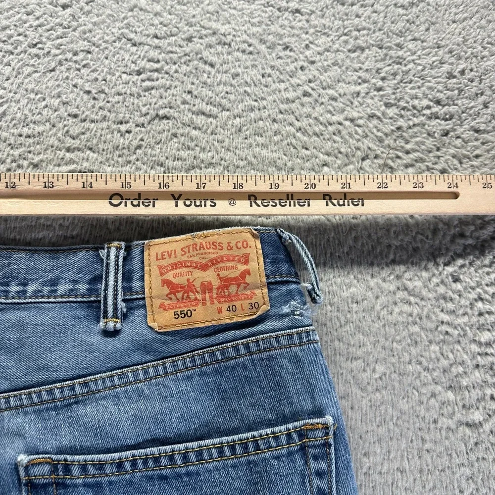 Levi's 550 Jeans Mens 38x30‎ Blue Cotton Denim Straight Leg Faded Baggy Workwear